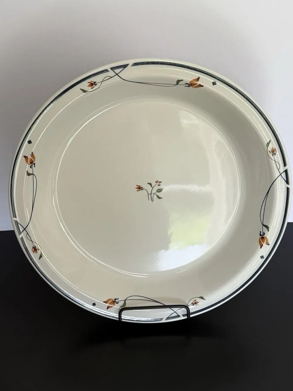 Vintage Gorham Ariana 10” Pie Plate Gourmet Collection Floral Serving Dish